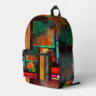 Mochila Impresa Coloridas plazas Patrón de arte abstracto moderno