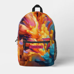 Mochila Impresa Colorido Abstract Paint Splatter Art