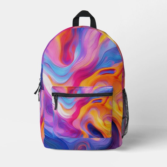 Mochila Impresa Colorido Abstracto Paint Splatter Art (11) (Anverso)