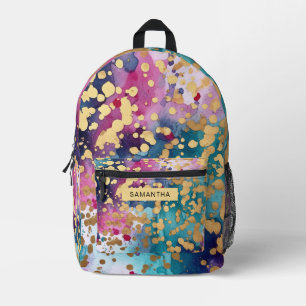Mochila Impresa Colorido Abstracto Paint Splatter Art (13)