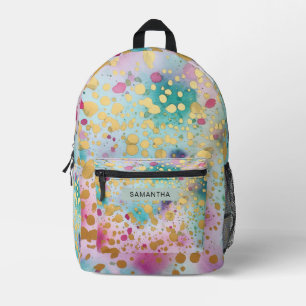 Mochila Impresa Colorido Abstracto Paint Splatter Art (16)