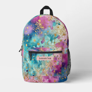 Mochila Impresa Colorido Abstracto Paint Splatter Art (18)