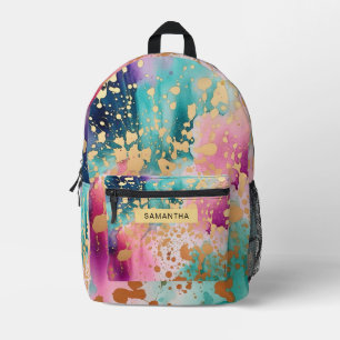 Mochila Impresa Colorido Abstracto Paint Splatter Art (19)