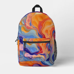 Mochila Impresa Colorido Abstracto Paint Splatter Art (3)