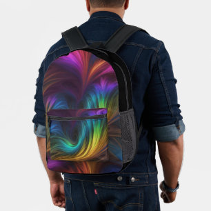 Mochila Impresa Colorido Arcoiris Swirl