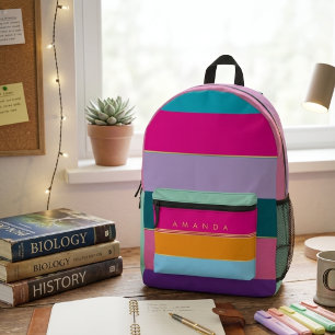 Mochila Impresa Colorido Divertido Elegante Chic Moderno