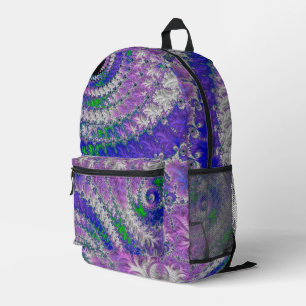 Mochila Impresa Colorido Divertido Trippy Espiral Fractal Vibrante