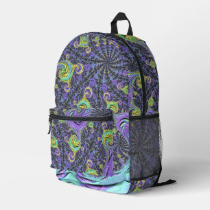 Mochila Impresa Colorido Groovy Boho Hippie Funky Resumen fractal