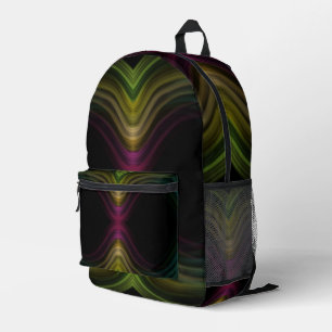 Mochila Impresa Colorido Groovy Patrón Psicodélico Resumen Arte