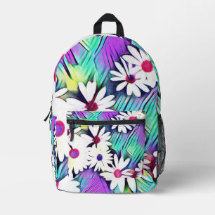 Mochila Impresa Colorido Patrón de Dasiy Retro Hippie