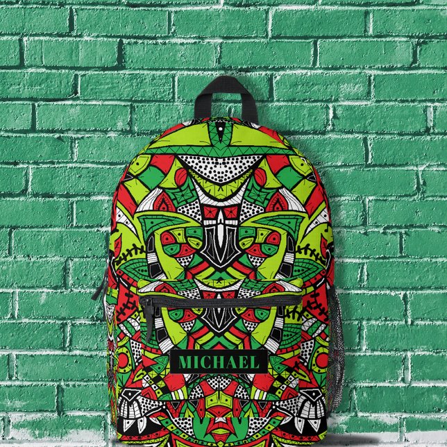 Mochila Impresa Colorido Resumen Funky Geométrico Kaleidoscopio (Subido por el creador)