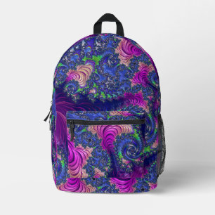 Mochila Impresa Colorido Trippy Boho Tonos de Joyas Arcoíris Fract