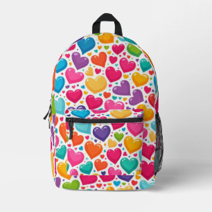 Mochila Impresa Coloridos corazones arcoiris Valentines