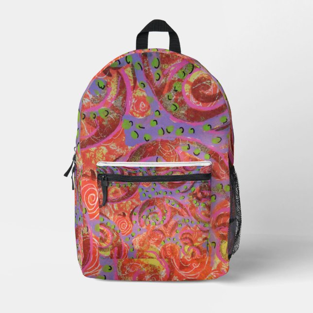 Mochila Impresa Coloridos Swirls (Anverso)