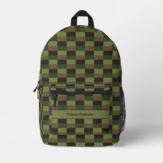 Mochila Impresa Combinación de colores del bosque profundo (Anverso)