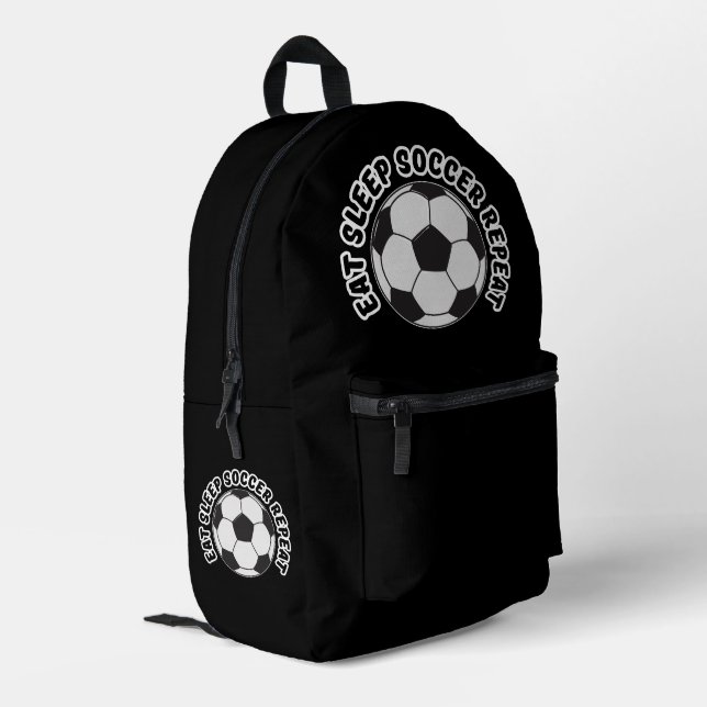 Mochila Impresa comer dormir fútbol repetir  (Esquina izquierda trasera)