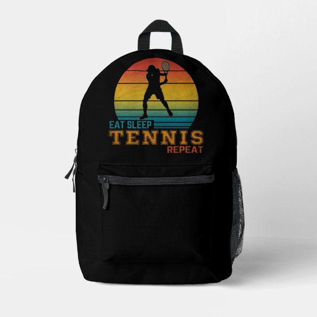 Mochila Impresa Comer Dormir Tenis Repetir (Anverso)