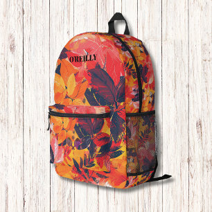 Mochila Impresa Cómodo y colorido hoyo de hojas de otoño con moder
