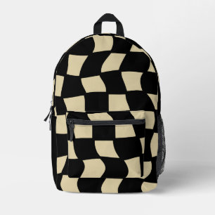 Mochila Impresa Comprobación de onda Retro Tan