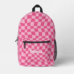 Mochila Impresa Comprobación rosa de moda para Preppy