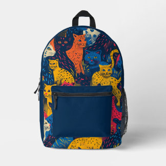 Mochila Impresa con Gatos de Espectáculo