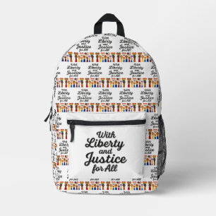 Mochila Impresa Con libertad y justicia para todos protesta libert