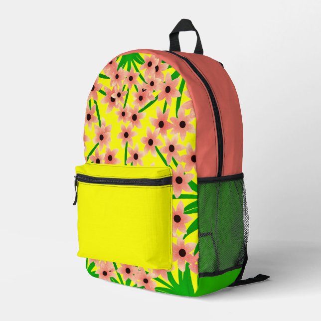 Mochila impresa con motivos florales (Esquina derecha trasera )