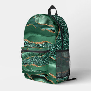 Mochila impresa con nombre personalizado de mármol