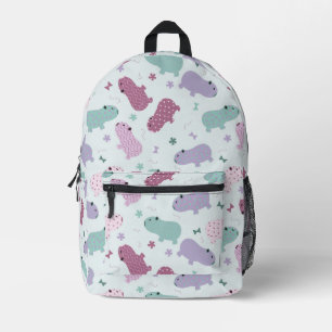 mochila impresa con patrón de capibara