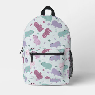 mochila impresa con patrón de capibara