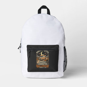 Mochila Impresa Conductor de autobús de Halloween Ruta de medianoc