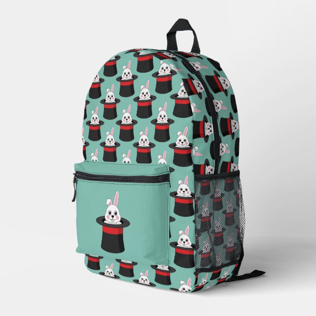 Mochila Impresa Conejito en el patrón Gorra del asistente (Esquina derecha trasera )