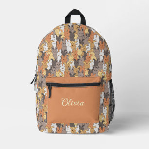 Mochila Impresa Conejitos Lindos con Nombre Personalizado Impreso