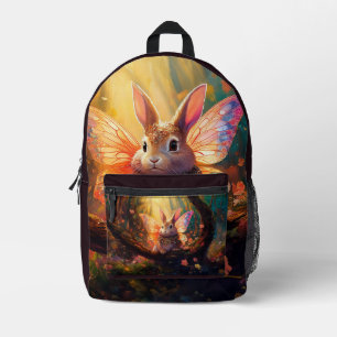 Mochila Impresa Conejo caprichoso en un bosque encantado