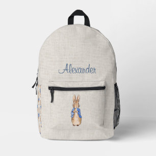 Mochila Impresa Conejo clásico chaqueta azul nombre personalizado