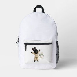 Mochila Impresa Conejo de estiramiento matutino Sticker