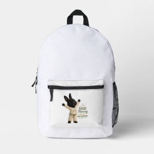 Mochila Impresa Conejo de estiramiento matutino Sticker