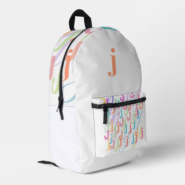 Mochila Impresa Confeti de Letras "J" (Esquina izquierda trasera)