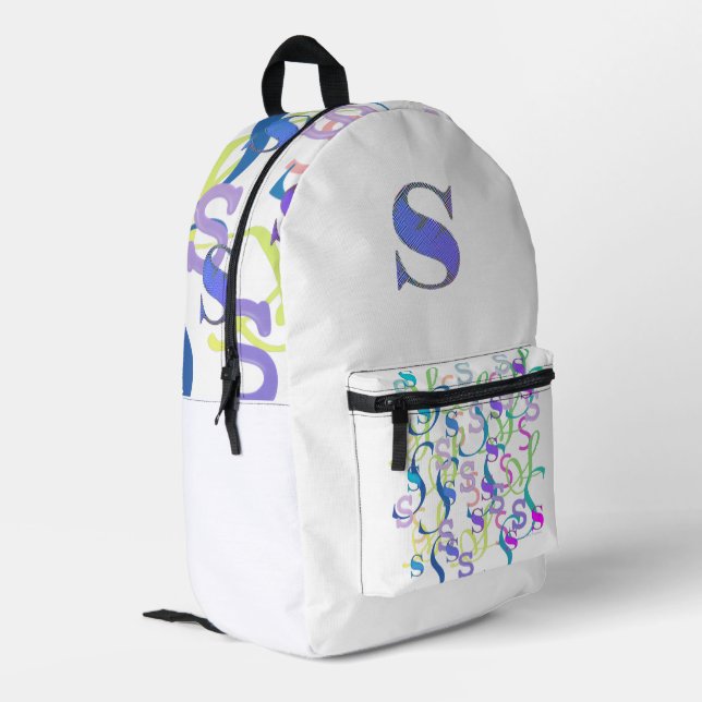 Mochila Impresa Confeti de Letras "S" (Esquina izquierda trasera)