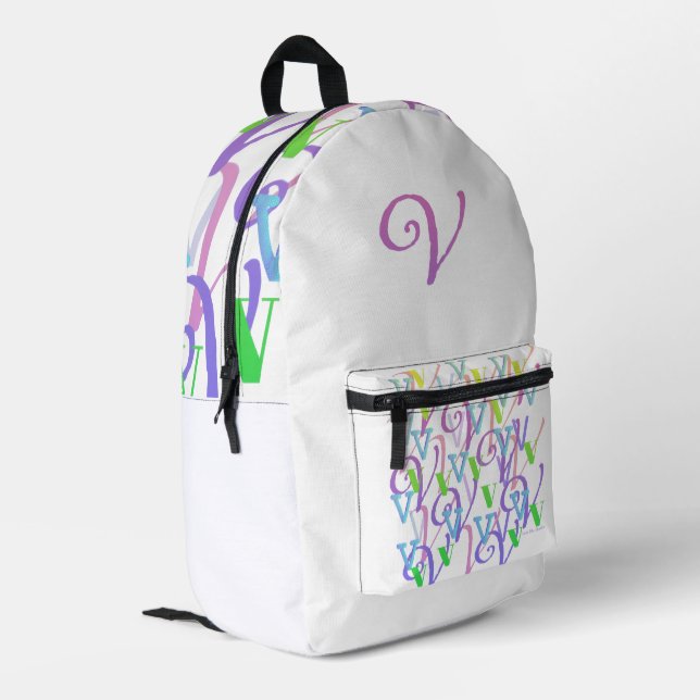Mochila Impresa Confeti de Letras "V" (Esquina izquierda trasera)