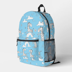 Mochila Impresa Conjunto de líneas de animales de cebra