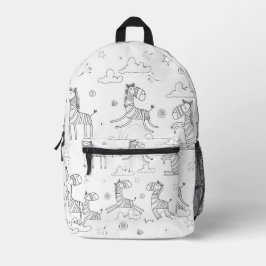 Mochila Impresa Conjunto de líneas de animales de cebra