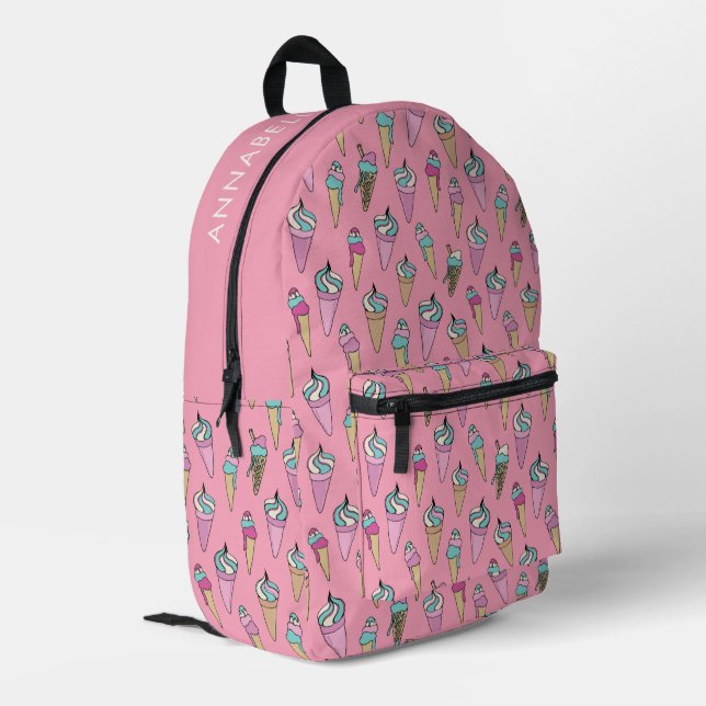 Mochila Impresa Cono de helado rosa (Esquina izquierda trasera)