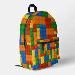 Mochila Impresa Construir bloques Patrón de máscara Juguete Ladril