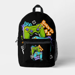Mochila Impresa Controladores de juego Graffiti  Juegos Nacido Par