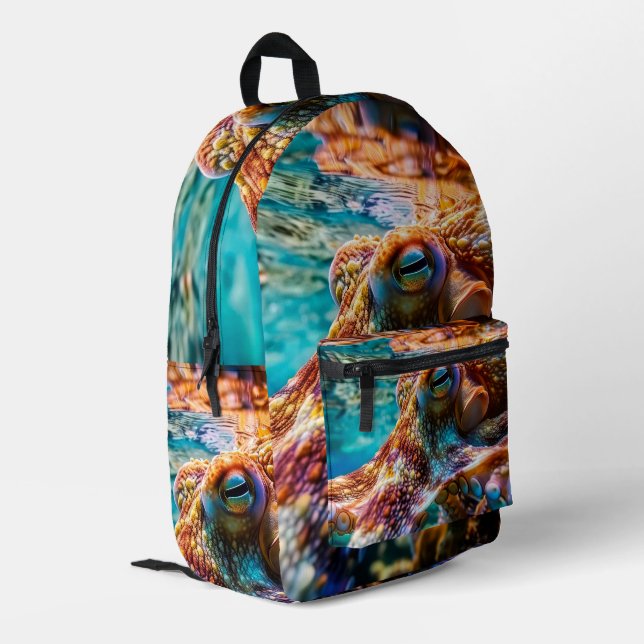 Mochila Impresa Cool Underwater Octopus Backpack (Esquina izquierda trasera)