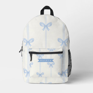 Mochila Impresa Coqueta de lazo azul personalizado Estética del no
