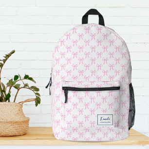 Mochila Impresa Coqueta rosa de Bonito crudo dobla Monograma