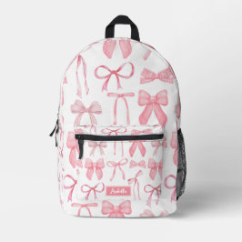 Mochila Impresa Coquette Aesthetic Cute Girly Feminly Pink Bow