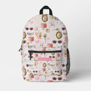 Mochila Impresa Coquette Rosa Personalizado Vintage Femenino